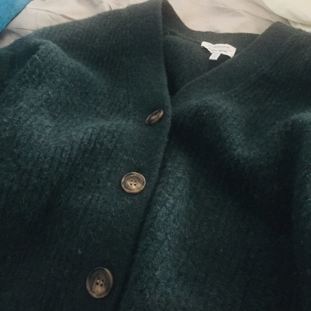 & Other Stories Oversized Green Alpaca Cardigan XS